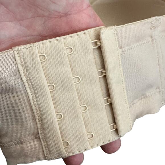 Wacoal Cream Nude Padded Red Carpet Strapless Pushup Bra Back Closure Size 34G - Picture 4 of 7